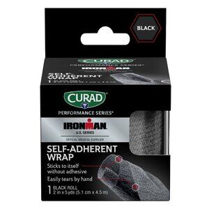 Curad Performance Series Ironman Self-Adherent Wrap, Black, 2" x 5 Yds
